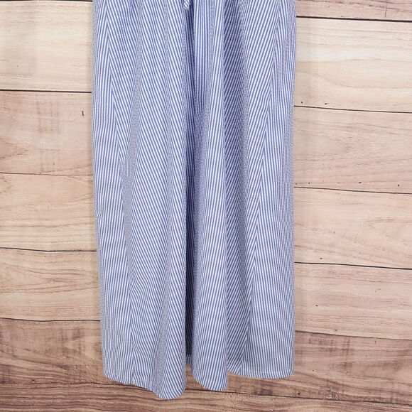 DIVIDED BY H&M BLUE WHITE STRIPED SEERSUCKER BUTTON UP DRESS WOMENS SIZE 2 - Picture 6 of 8